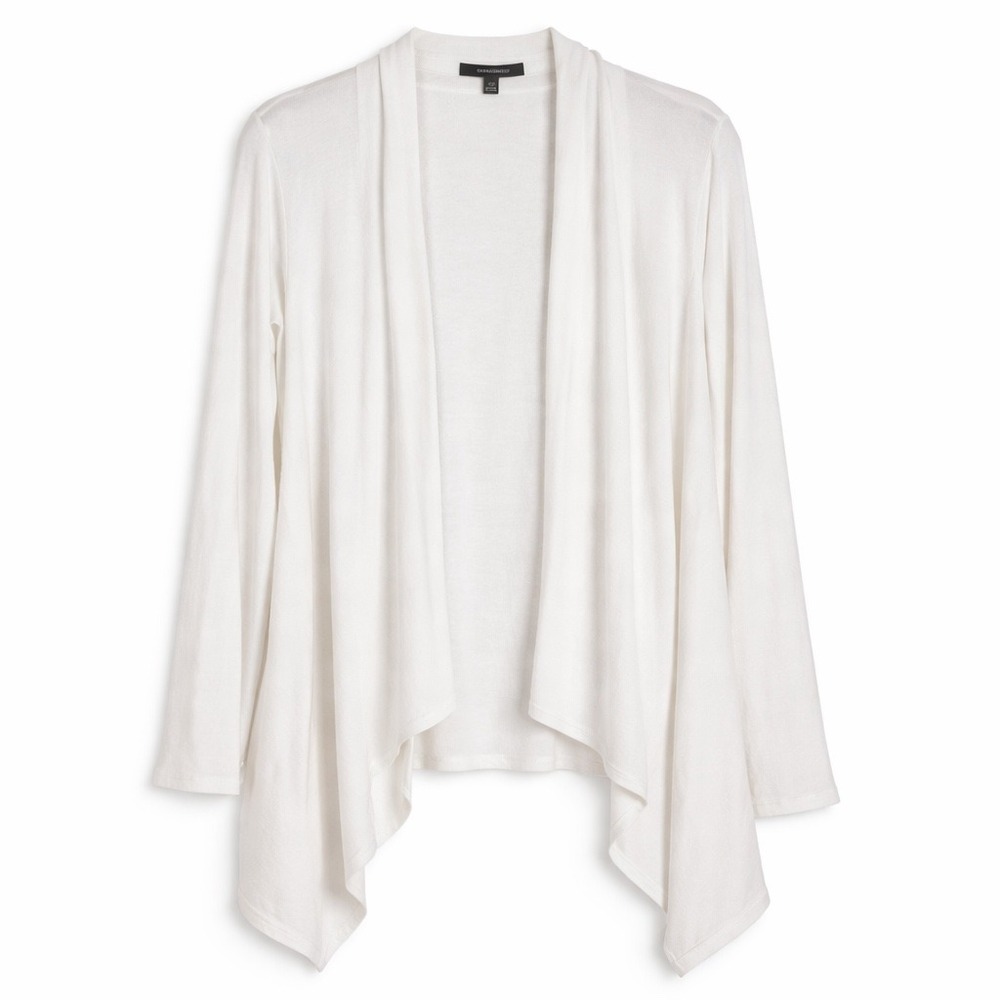 Banana Republic White Open Front Cardigan XS Lightweight Drape Layer NWT